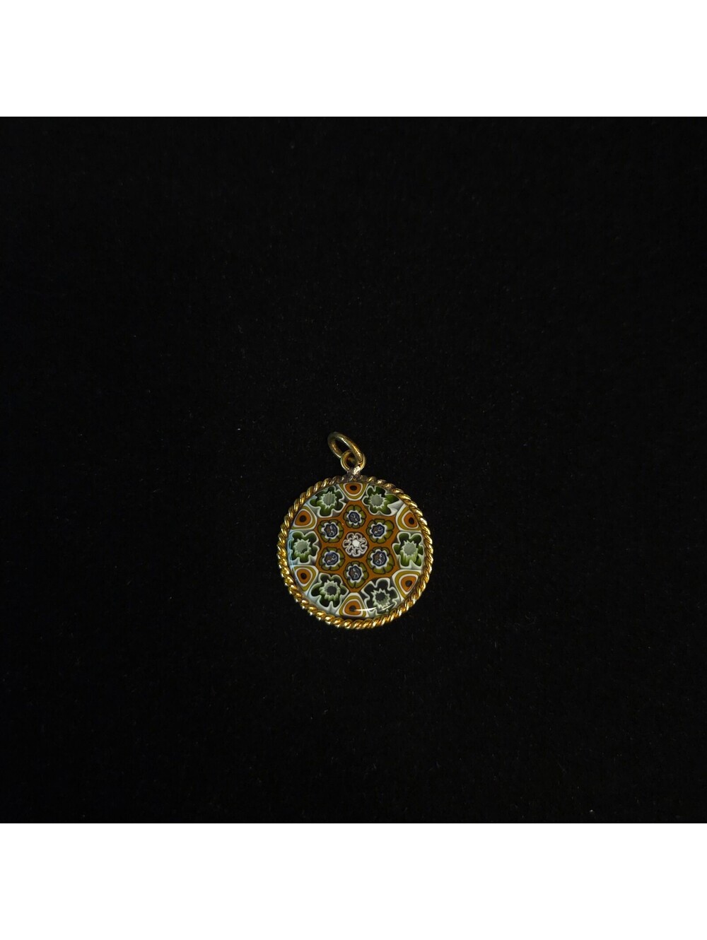 Vintage Gold-plated Italian Millefiori Art Glass Pendant - Picture 2 of 7